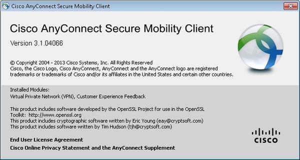 Cisco AnyConnect Secure Mobility Client v3.1
