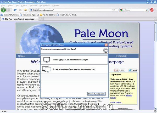 Pale Moon (Firefox оптимизированный для Windows)