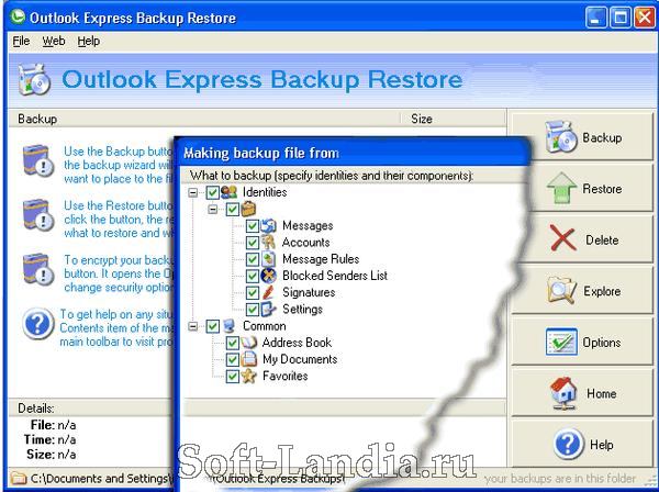 Outlook Express Backup Restore